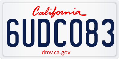 CA license plate 6UDC083