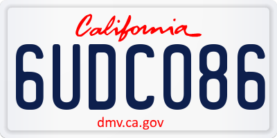 CA license plate 6UDC086