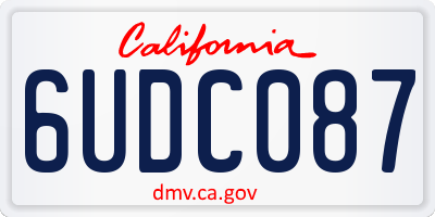 CA license plate 6UDC087