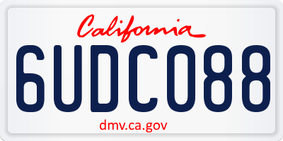 CA license plate 6UDC088
