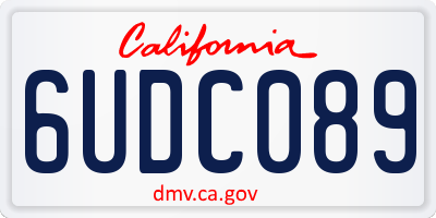 CA license plate 6UDC089