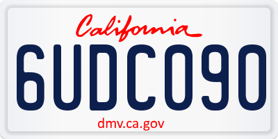 CA license plate 6UDC090