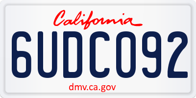 CA license plate 6UDC092