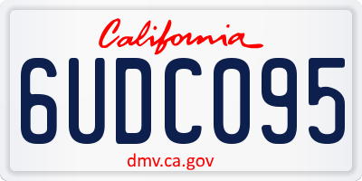 CA license plate 6UDC095