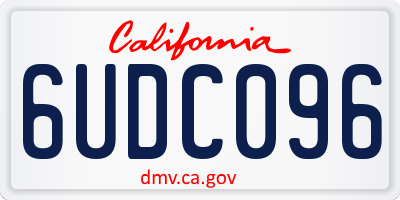 CA license plate 6UDC096