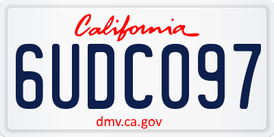 CA license plate 6UDC097