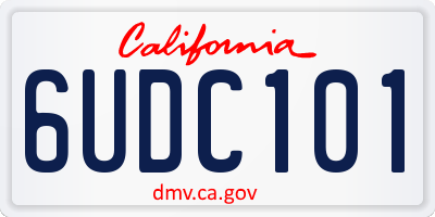 CA license plate 6UDC101
