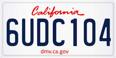 CA license plate 6UDC104