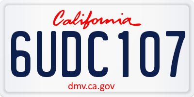 CA license plate 6UDC107