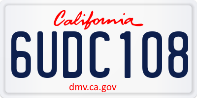 CA license plate 6UDC108