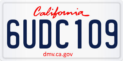 CA license plate 6UDC109
