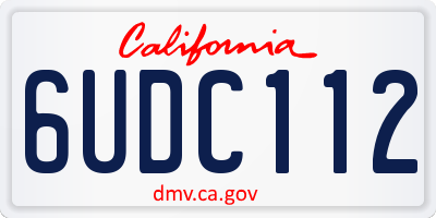 CA license plate 6UDC112