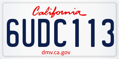 CA license plate 6UDC113