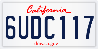 CA license plate 6UDC117