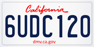 CA license plate 6UDC120