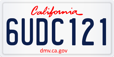 CA license plate 6UDC121