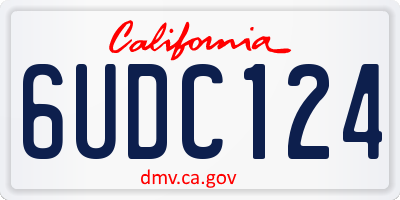 CA license plate 6UDC124