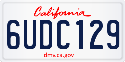 CA license plate 6UDC129
