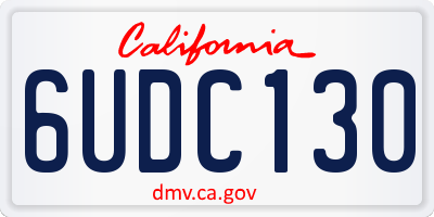 CA license plate 6UDC130