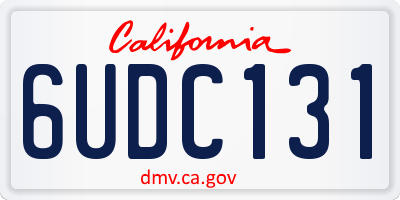 CA license plate 6UDC131