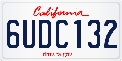 CA license plate 6UDC132