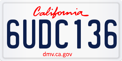 CA license plate 6UDC136