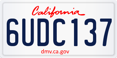 CA license plate 6UDC137