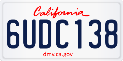 CA license plate 6UDC138