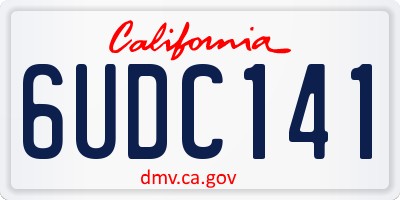 CA license plate 6UDC141