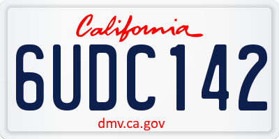 CA license plate 6UDC142