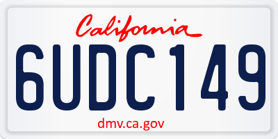 CA license plate 6UDC149