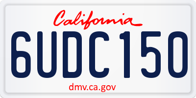 CA license plate 6UDC150