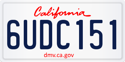 CA license plate 6UDC151