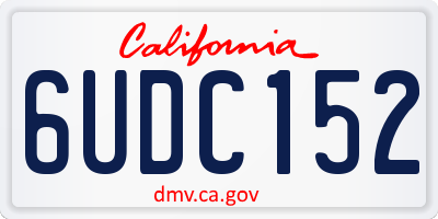 CA license plate 6UDC152