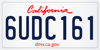 CA license plate 6UDC161