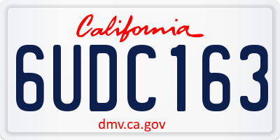 CA license plate 6UDC163