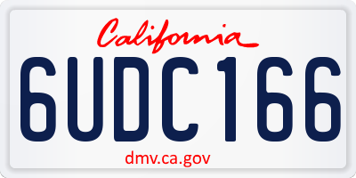 CA license plate 6UDC166