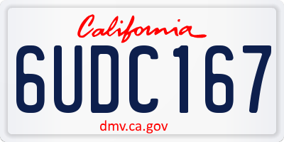 CA license plate 6UDC167