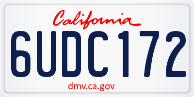 CA license plate 6UDC172