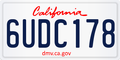 CA license plate 6UDC178