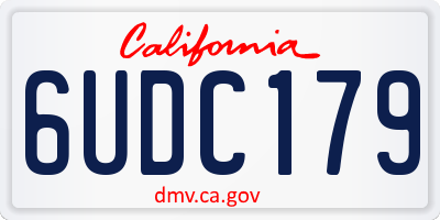CA license plate 6UDC179