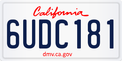 CA license plate 6UDC181