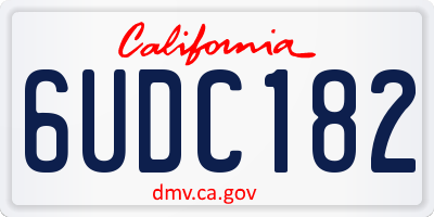 CA license plate 6UDC182