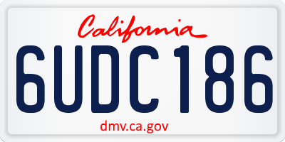 CA license plate 6UDC186