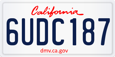 CA license plate 6UDC187