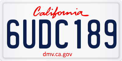 CA license plate 6UDC189