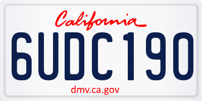 CA license plate 6UDC190
