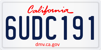 CA license plate 6UDC191
