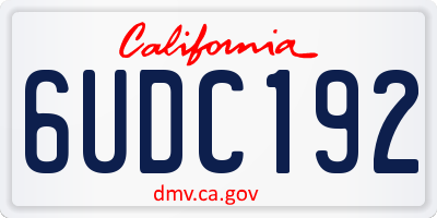 CA license plate 6UDC192
