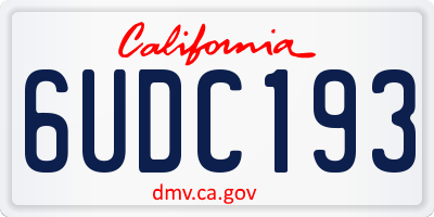CA license plate 6UDC193